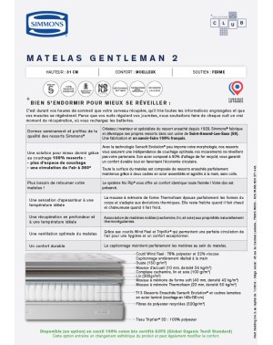 Matelas ressort Simmons - Gentleman - lit jumeaux