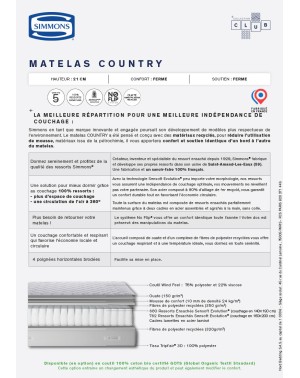 Matelas ressort Simmons - Country - lit jumeaux