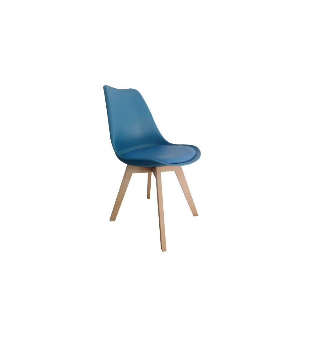 Lot de 4 chaises de salle à manger design contemporain scandinave-Bleu